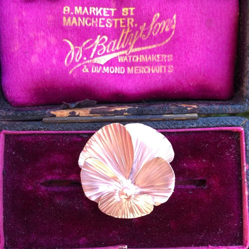 Antique pansy brooch